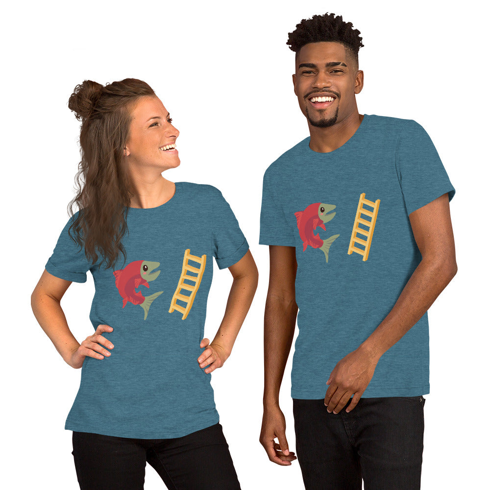 Salmon Ladder Emoji Unisex t-shirt