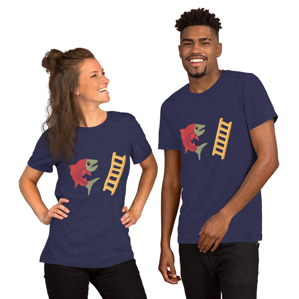 Salmon Ladder Emoji Unisex t-shirt