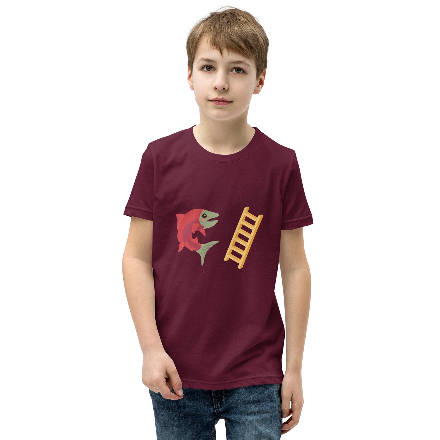 Salmon Ladder Emoji Youth T-Shirt