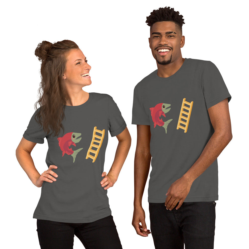 Salmon Ladder Emoji Unisex t-shirt