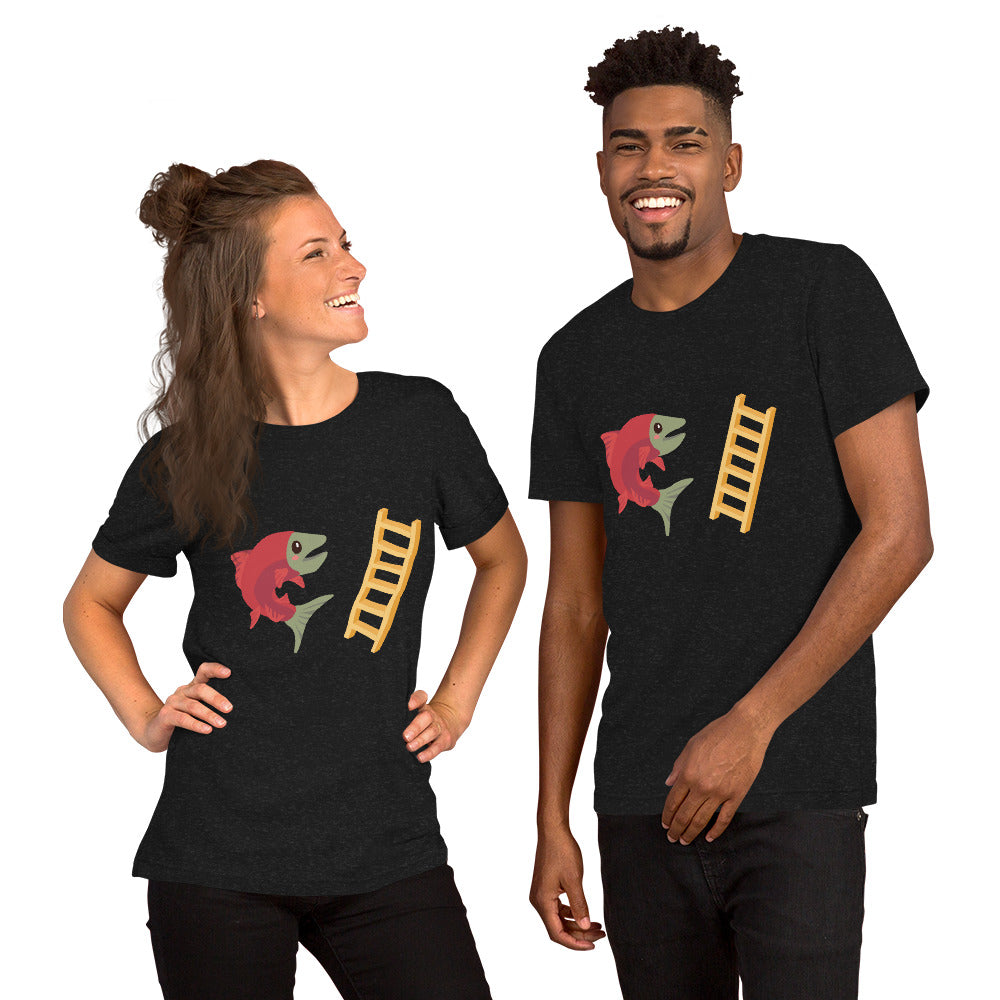 Salmon Ladder Emoji Unisex t-shirt