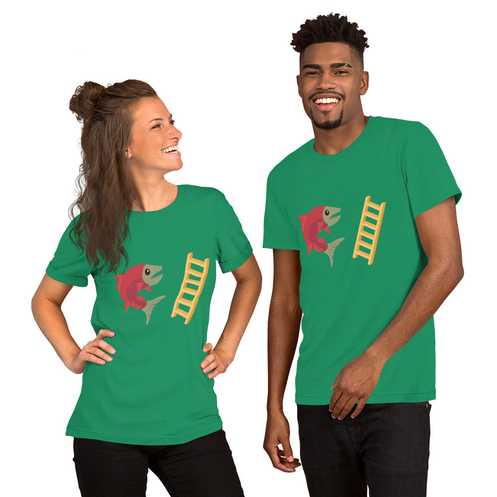 Salmon Ladder Emoji Unisex t-shirt