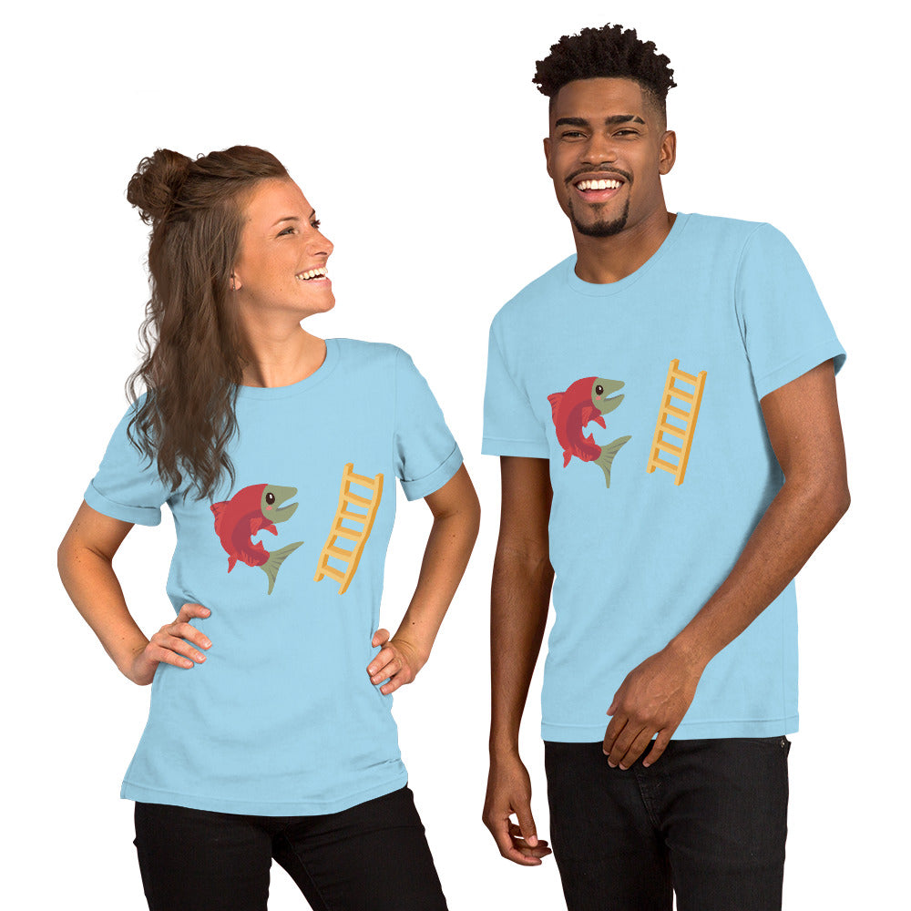 Salmon Ladder Emoji Unisex t-shirt