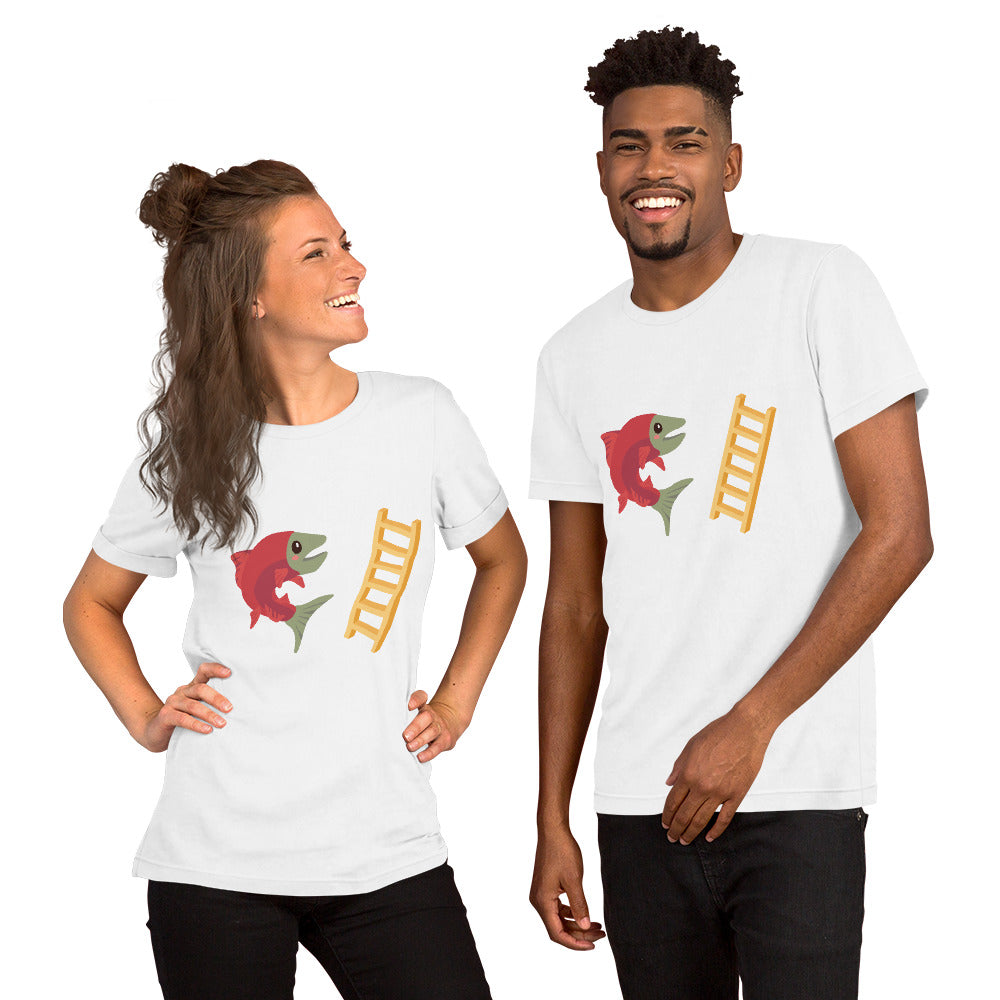 Salmon Ladder Emoji Unisex t-shirt